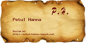 Petul Hanna névjegykártya
